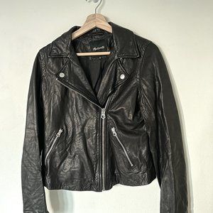 Madewell Black Leather Motorcycle Jacket (M)